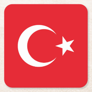 Posavasos Cuadrado De Papel Bandera de Turquía
