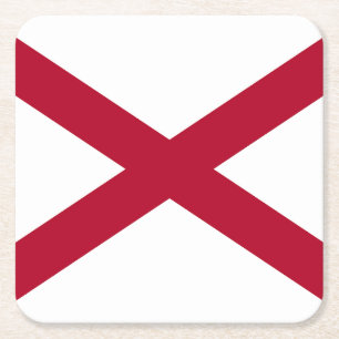 Posavasos Cuadrado De Papel Bandera del estado de Alabama