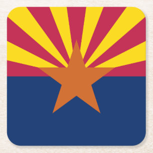 Posavasos Cuadrado De Papel Bandera del estado de Arizona
