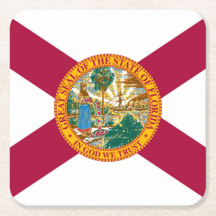 Posavasos Cuadrado De Papel Bandera del estado de Florida