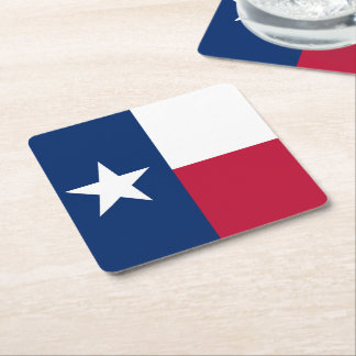Posavasos Cuadrado De Papel Bandera del estado de Tejas - color auténtico de