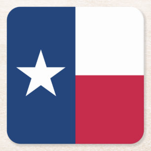Posavasos Cuadrado De Papel Bandera del estado de Texas