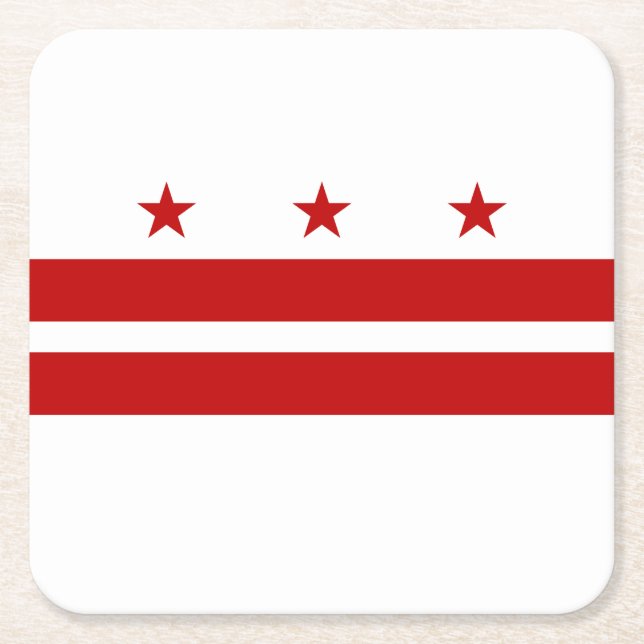 Posavasos Cuadrado De Papel Bandera del estado de Washington DC (Anverso)