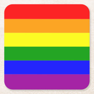 Posavasos Cuadrado De Papel Bandera del orgullo