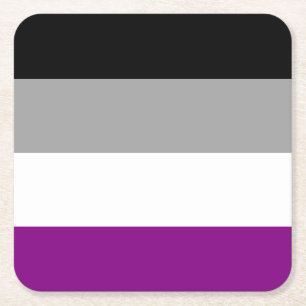 Posavasos Cuadrado De Papel Bandera del orgullo asexual LGBTQ