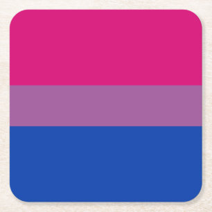 Posavasos Cuadrado De Papel Bandera del Orgullo Bisexual