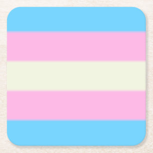 Posavasos Cuadrado De Papel Bandera del orgullo transgénero caído