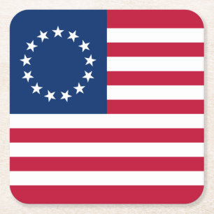 Posavasos Cuadrado De Papel Bandera estadounidense de Betsy Ross