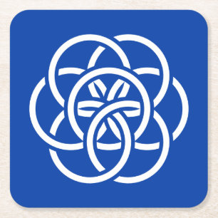 Posavasos Cuadrado De Papel Bandera internacional del planeta Tierra