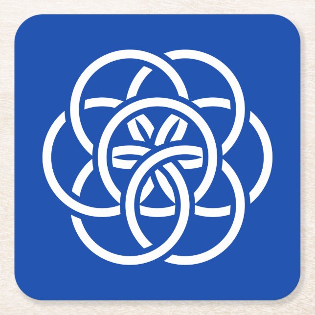 Posavasos Cuadrado De Papel Bandera internacional del planeta Tierra (Anverso)