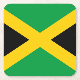 Posavasos Cuadrado De Papel Bandera jamaicana