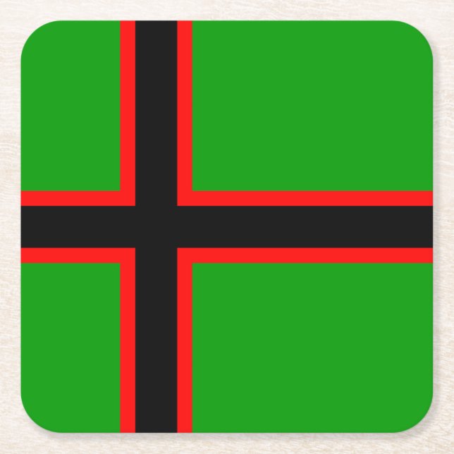 Posavasos Cuadrado De Papel Bandera nacional de Karelia (Anverso)