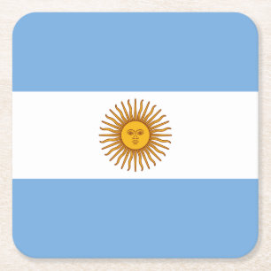 Posavasos Cuadrado De Papel Bandera Patriótica Argentina