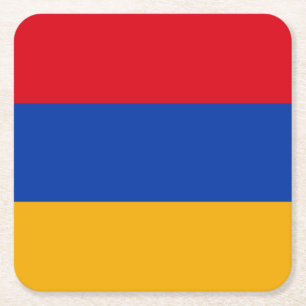 Posavasos Cuadrado De Papel Bandera patriótica armenia