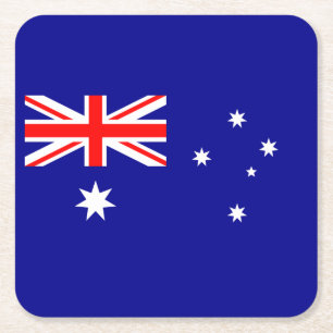 Posavasos Cuadrado De Papel Bandera patriótica australiana