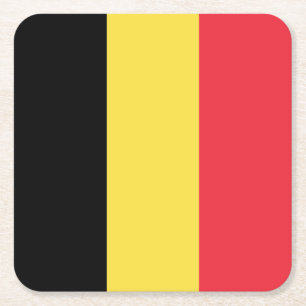 Posavasos Cuadrado De Papel Bandera patriótica belga