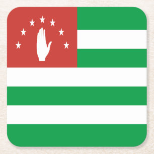 Posavasos Cuadrado De Papel Bandera patriótica de Abjasia