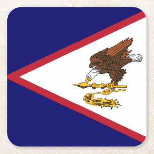 Posavasos Cuadrado De Papel Bandera Patriótica de Samoa Americana