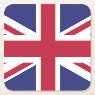 Posavasos Cuadrado De Papel Bandera Patriótica del Reino Unido