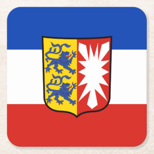 Posavasos Cuadrado De Papel Bandera Schleswig-Holstein