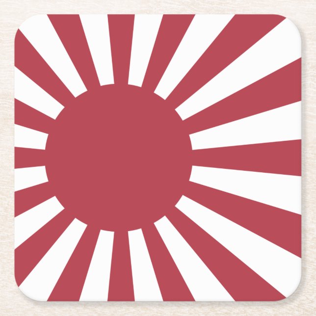 Posavasos Cuadrado De Papel Bandera solar imperial en ascenso de Japón, Edo a  (Anverso)