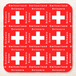 Posavasos Cuadrado De Papel Bandera suiza Suiza Schweiz Suisse Bundesfeier