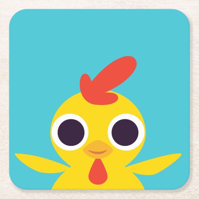 Posavasos Cuadrado De Papel Bandido el polluelo (Anverso)