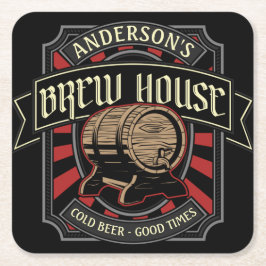 Posavasos Cuadrado De Papel Bar de elaboración de cerveza Brew House personali