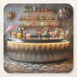 Posavasos Cuadrado De Papel Bar Fiesta atómico de mediados de siglo<br><div class="desc">¡Bienvenidos a mi mundo de la fantasía de mediados del siglo! Los diseños de esta tienda nacen de ser criados en una casa de mediados de siglo con padres amantes de Martini. Salgan los cócteles. Combinando hechos con fantasía dentro de los diseños modernos, de jazz, retro futurista, atómico y espacial...</div>