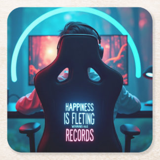 Posavasos Cuadrado De Papel Bar Mat: Ganar tiene registros