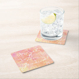 Posavasos Cuadrado De Papel Bar o Bat Mitzvah simplemente sutil