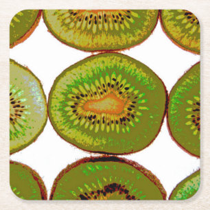 Posavasos Cuadrado De Papel Barajas de Kiwi