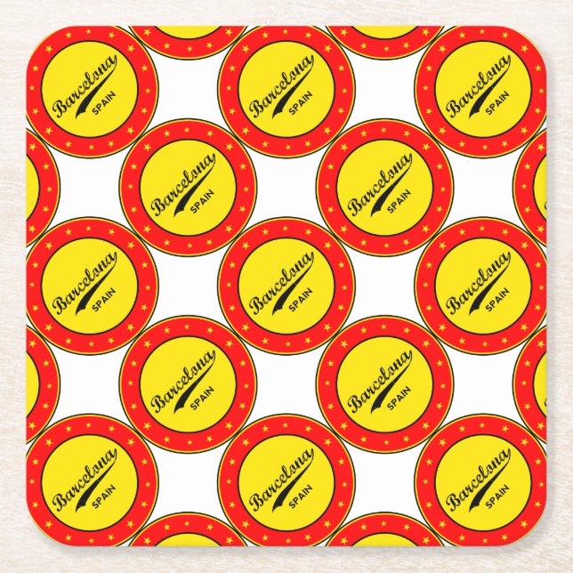 Posavasos Cuadrado De Papel Barcelona (Anverso)