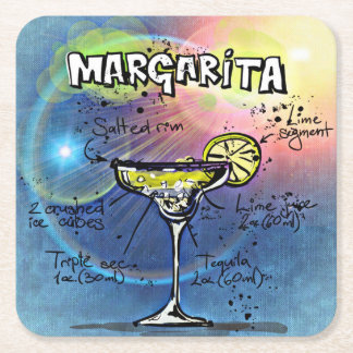 Posavasos Cuadrado De Papel Barra azul de la receta de Margarita