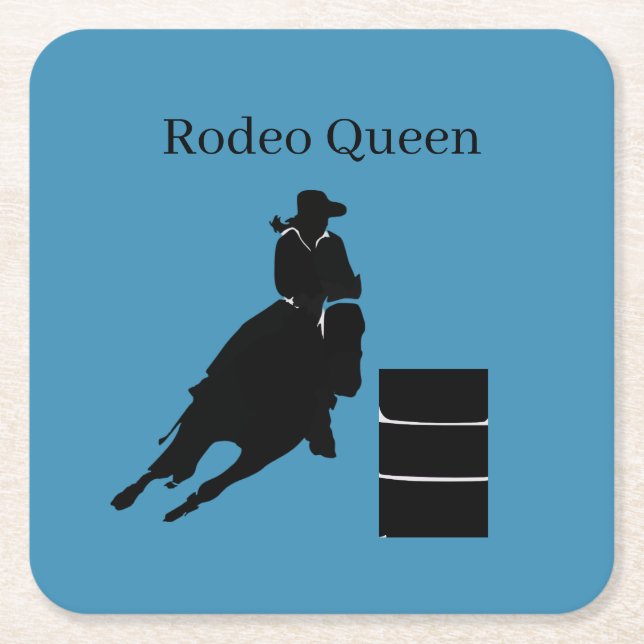 Posavasos Cuadrado De Papel Barrel Racer (Anverso)
