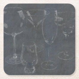 Posavasos Cuadrado De Papel Barware de vidrio