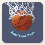 Posavasos Cuadrado De Papel Basketball Your Name Text Message Slogan Custom<br><div class="desc">Digital Sporting Images and Artworks - We Love Basketball - American Popular Sports</div>