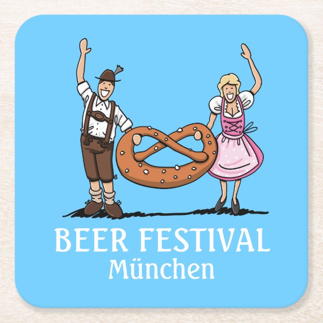 Posavasos Cuadrado De Papel BASURA DE papel cuadrado Pretzel (Anverso)