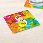 Posavasos Cuadrado De Papel Bat BM Bar Mitzvah Splash Color<br><div class="desc">Barras de papel de Mitzvah o Bat Mitzvah "A Splash of Color". Personalice borrando texto y reemplazándolo por el suyo propio. Elija su estilo de fuente, color y tamaño favoritos. El elemento de diseño también se puede transferir a otros productos de Zazzle. Gracias por detenerse y ir de compras. ¡Muy...</div>