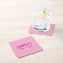 Posavasos Cuadrado De Papel Bat Mitzvah Bebe Coaster personalizado