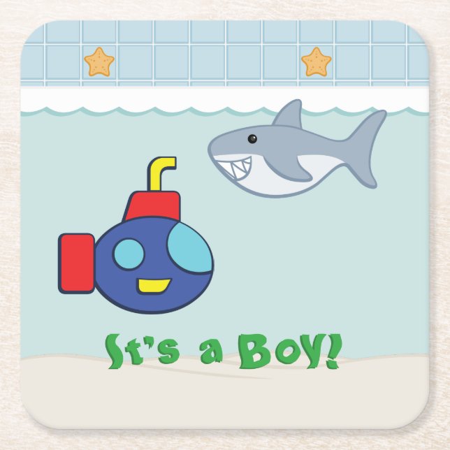 Posavasos Cuadrado De Papel Bath Time Fans Baby Shower Paper Coasters (Anverso)