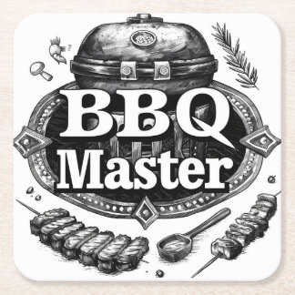 Posavasos Cuadrado De Papel BBQ Master" Papel Coaster