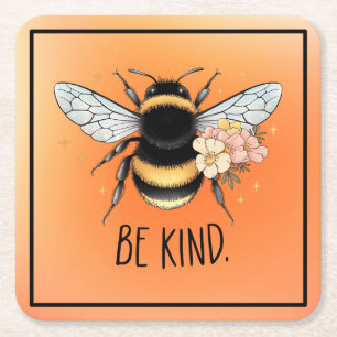 Posavasos Cuadrado De Papel Be Kind Honey Bee Clipart-57650