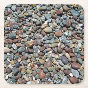 Posavasos Cuadrado De Papel Beach Pebble Coasters