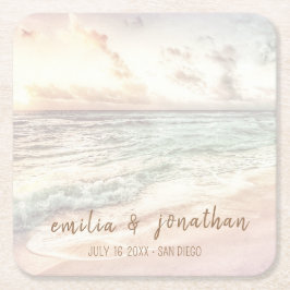 Posavasos Cuadrado De Papel Beach Wedding | Seaside Wedding