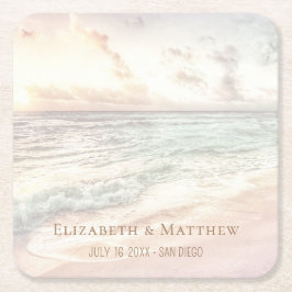 Posavasos Cuadrado De Papel Beach Wedding | Seaside Wedding