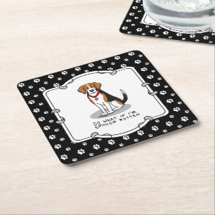 Posavasos Cuadrado De Papel Beagle podrido podrido (tricolor 3) Perro Funny