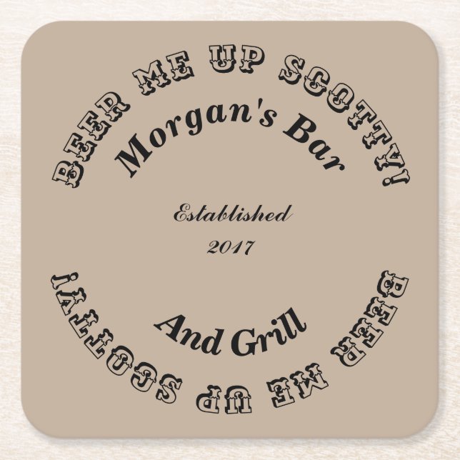 Posavasos Cuadrado De Papel ¡Bebe, Scotty! Pascua de Novedad cuadrada (Anverso)