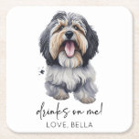 Posavasos Cuadrado De Papel ¡Bebe Sobre Mí! Boda del perro de Havanese<br><div class="desc">¡Estas son bebidas sobre mí! ¡Cáscaras de papel Boda de Mascotas de perro de La Habana!</div>