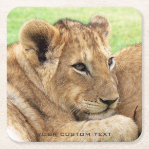 Posavasos Cuadrado De Papel Bebé tigre personalizado